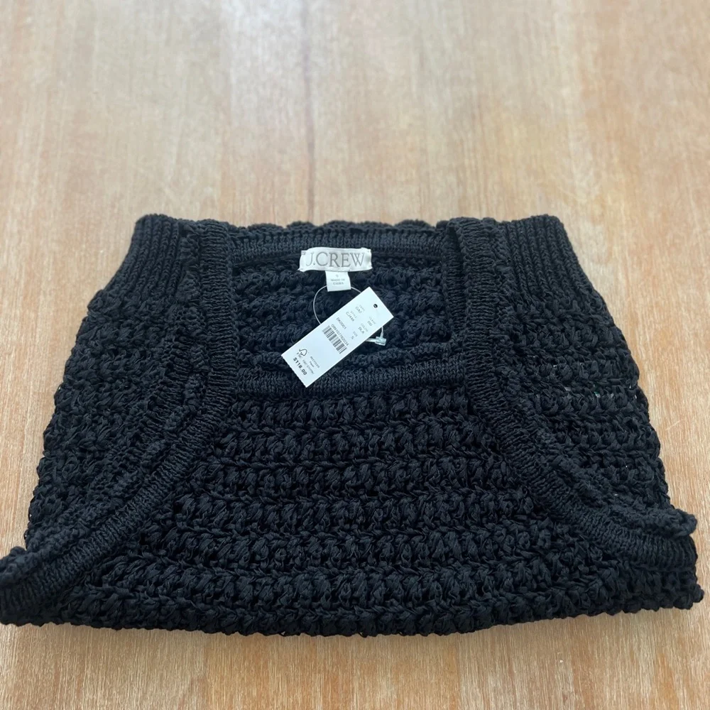 J.Crew black Montauk crochet tank top. Size small. NWOT - Picture 4 of 4